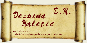 Despina Maletić vizit kartica